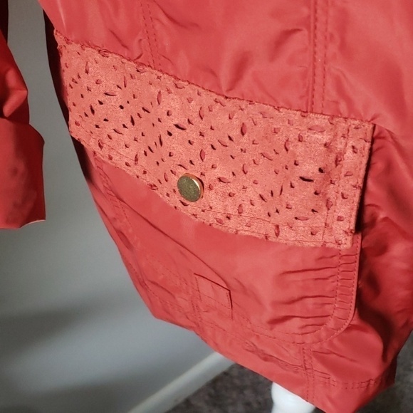 Chico's Finley red ochre jacket with suede detail NWT - Picture 5 of 9